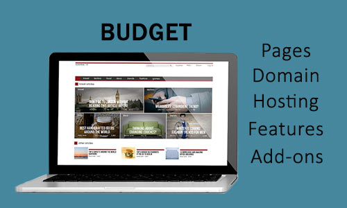 cost to build website budget pages domain hosting features add-ons